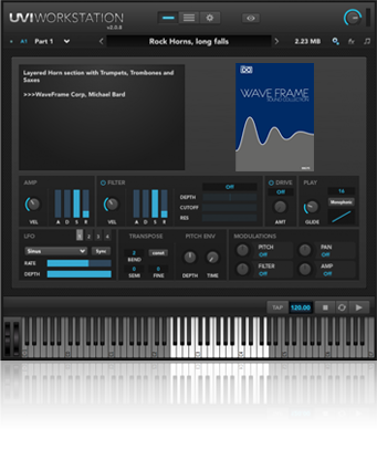 UVI WaveFrame Sound Collection | GUI
