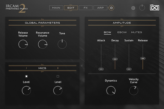 UVI IRCAM Prepared Piano 2 | Edit GUI