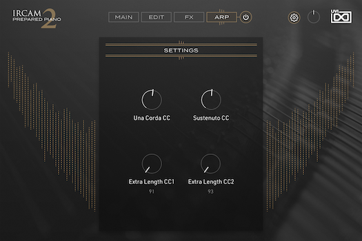 UVI IRCAM Prepared Piano 2 | Settings GUI