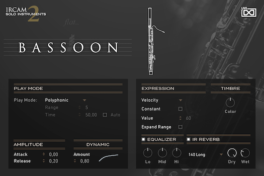 UVI IRCAM Solo Instruments 2 | Bassoon GUI