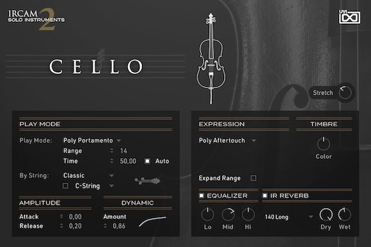 UVI IRCAM Solo Instruments 2 | Cello GUI