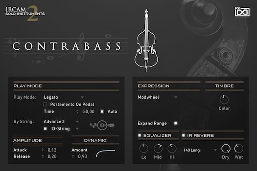 UVI IRCAM Solo Instruments 2 | Contrebass GUI