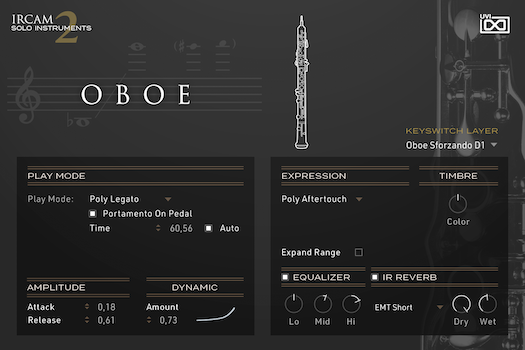 UVI IRCAM Solo Instruments 2 | Oboe GUI