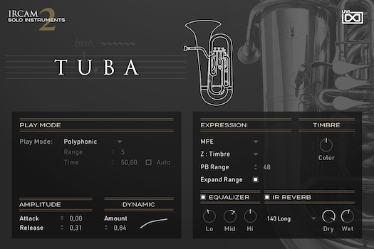 UVI IRCAM Solo Instruments 2 | Tuba GUI