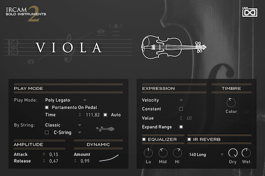 UVI IRCAM Solo Instruments 2 | Viola GUI