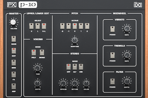 UVI PX P10 | Edit GUI