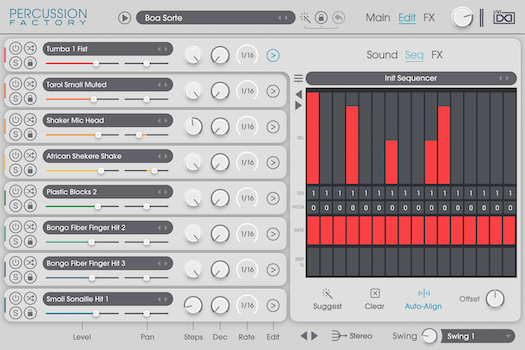 UVI Percussion Factory | Edit Seq GUI