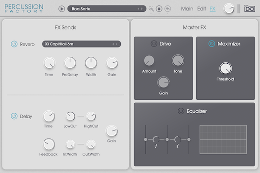 UVI Percussion Factory | FX Main GUI