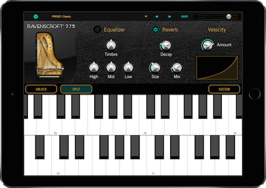 UVI Ravenscroft 275 Piano | GUI iPad
