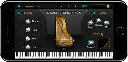 UVI Ravenscroft 275 Piano | GUI iPhone
