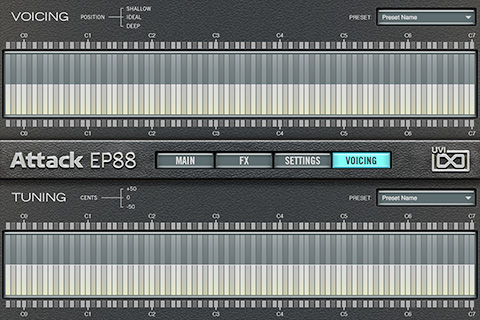 UVI Attack EP88 | GUI Voicing + Tuning
