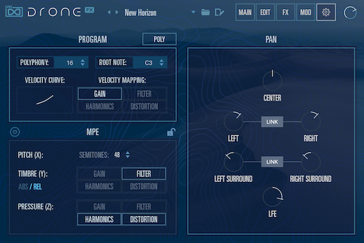 UVI Drone | Settings GUI