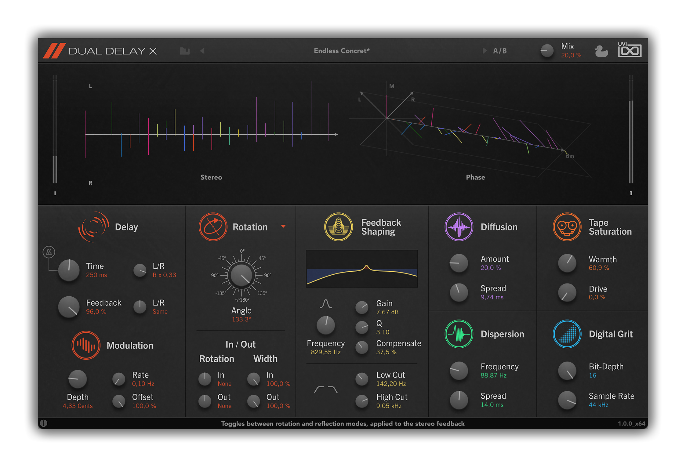 UVI Dual Delay X | GUI