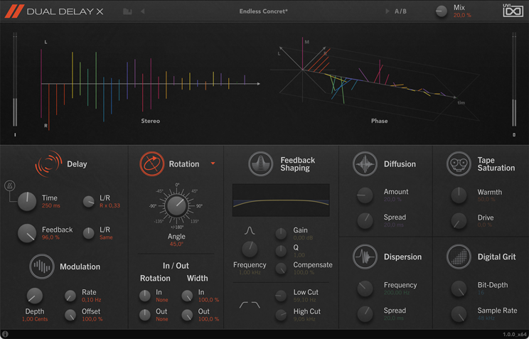 UVI Dual Delay X | GUI