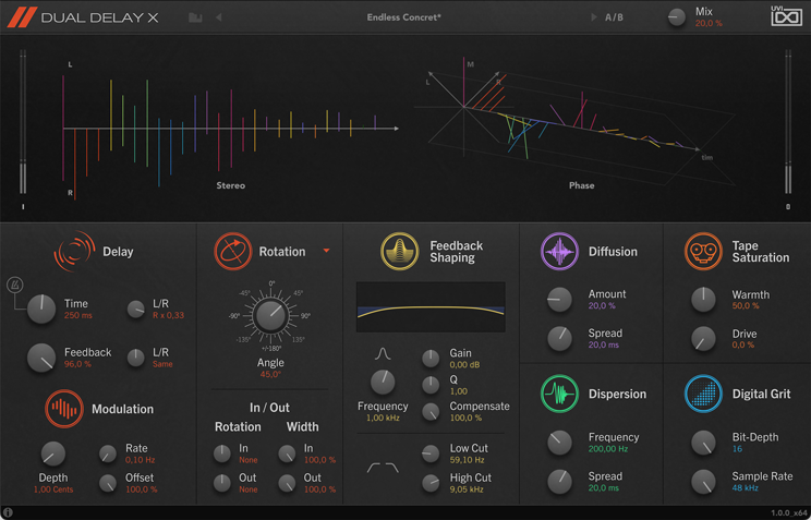 UVI Dual Delay X | GUI