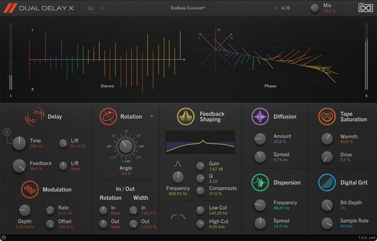 UVI Dual Delay X | GUI