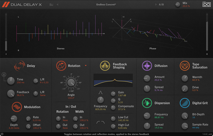 UVI Dual Delay X | GUI