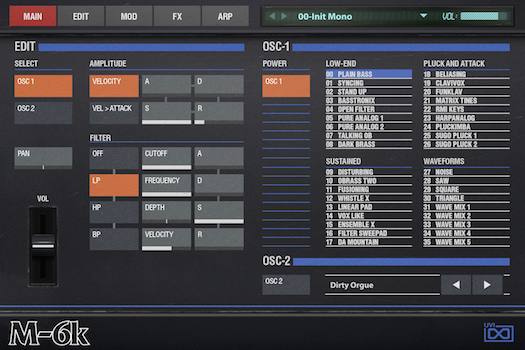 OB Legacy | M-6K Main GUI
