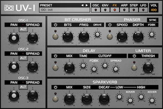 OB Legacy | UV-1 FX GUI