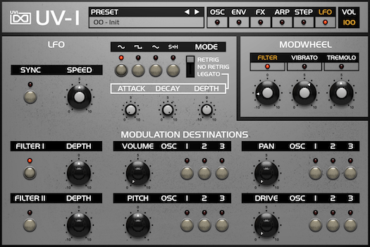 OB Legacy | UV-1 LFO GUI