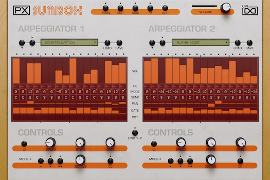 UVI PX SunBox | Arpeggiator GUI