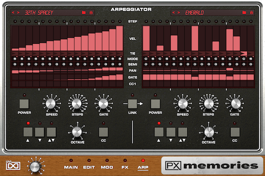 UVI PX Memories | GUI Arpeggiator