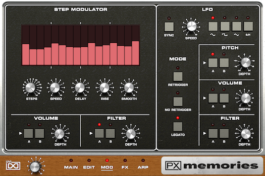 UVI PX Memories | GUI Modulator