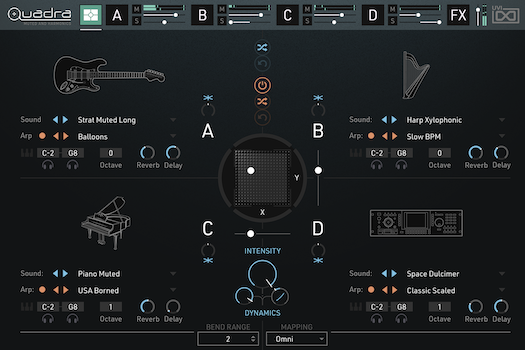 Quadra: Muted & Harmonics | Main GUI