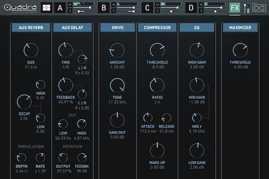 Quadra: Muted & Harmonics | Effects GUI