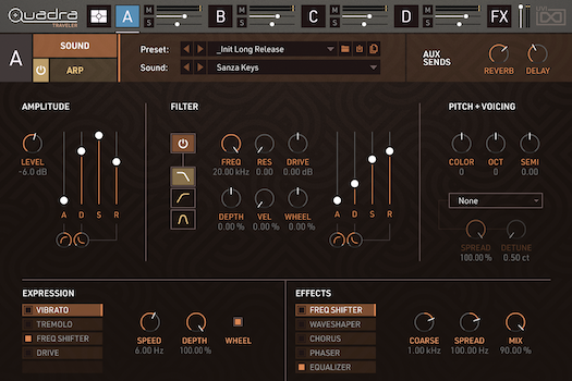 UVI Quadra Traveler - Layer A GUI