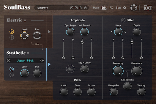 UVI Soul Bass | Edit Synthetic GUI