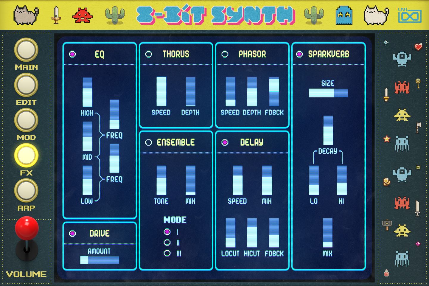 UVI Toy Suite GUI | 8-Bit Synth FX